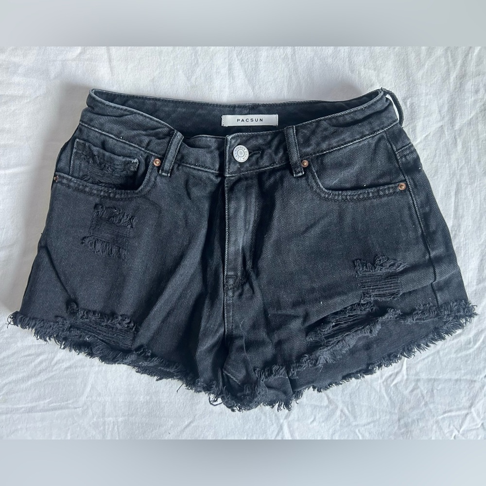 PacSun High-Rise Festival Short Black Denim Size 24